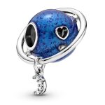 Silberanhänger mit Mond, blau