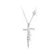 Silberne Halskette mit einem Kreuz und der Aufschrift Glaube