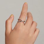 Damenring, Silber, doppelt, Größe 8