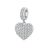 Silberanhänger, Herz mit Kristall