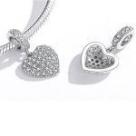 Silberanhänger, Herz mit Kristall