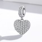 Silberanhänger, Herz mit Kristall