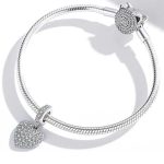 Silberanhänger, Herz mit Kristall