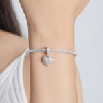 Silberanhänger, Herz mit Kristall