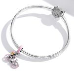 Silberner Anhänger, rosa Fahrrad