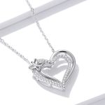 Silberne Halskette mit Herz und Schmetterling