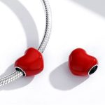 Silberanhänger, Herz, rot