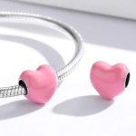 Silberanhänger, Herz, rosa