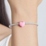 Silberanhänger, Herz, rosa