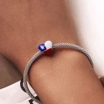 Silberanhänger, Herz, Flaggenmuster