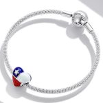 Silberanhänger, Herz, Flaggenmuster