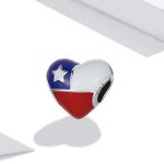 Silberanhänger, Herz, Flaggenmuster