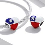 Silberanhänger, Herz, Flaggenmuster