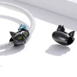 Silberanhänger, Katze mit Blume