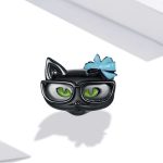 Silberanhänger, Katze mit Blume