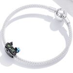 Silberanhänger, Katze mit Blume