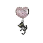 Silberanhänger, Katze mit Ballon