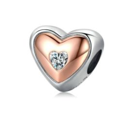Silberanhänger, Herz, Roségold