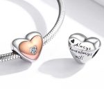 Silberanhänger, Herz, Roségold