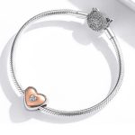 Silberanhänger, Herz, Roségold