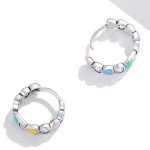 Damenohrringe, Silber, mit bunten Herzen