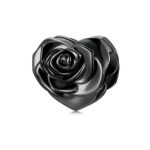 Silberanhänger, schwarze Rose