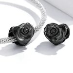 Silberanhänger, schwarze Rose