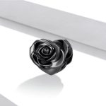 Silberanhänger, schwarze Rose