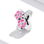 Silberner Charm-Blume, rosa