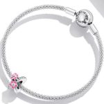 Silberner Charm-Blume, rosa