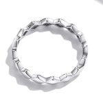 Silberner Damenring, Rautenmuster, Größe 7