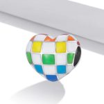 Silberanhänger, kariertes Herz