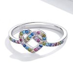 Silberner Damenring, endlose Liebe, Größe 7