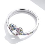 Silberner Damenring, endlose Liebe, Größe 6