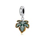 Silberanhänger, Holzblatt