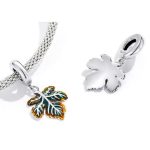 Silberanhänger, Holzblatt