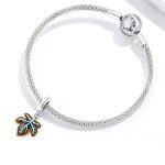 Silberanhänger, Holzblatt