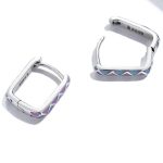 Silberohrringe, bunt, quadratisch