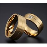 Herren-Ehering, Edelstahl, Antikgold, Größe 9