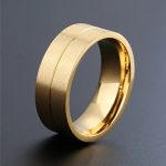 Herren-Ehering, Edelstahl, Antikgold, Größe 10