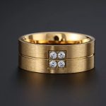 Damen-Ehering, Edelstahl, Antikgold, Größe 7