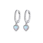 Silberohrringe mit Opal, Herzform