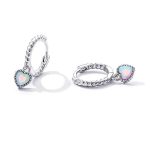 Silberohrringe mit Opal, Herzform