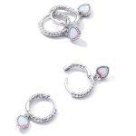 Silberohrringe mit Opal, Herzform