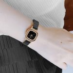 Shengke Damenuhr, rechteckig, mit Kristallen