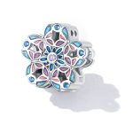 Silberanhänger, Blume mit Schmetterlingen