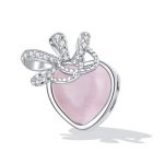 Silberanhänger, Herz, rosa