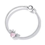 Silberanhänger, Herz, rosa