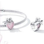 Silberanhänger, Herz, rosa