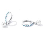 Silberohrringe mit Perlen, Türkis